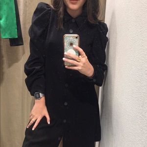 Zara Black Puff Sleeve Dress